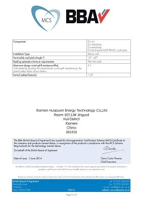 Certificate NO MCS BBA 0155 Page2 of solar panel hook(001)