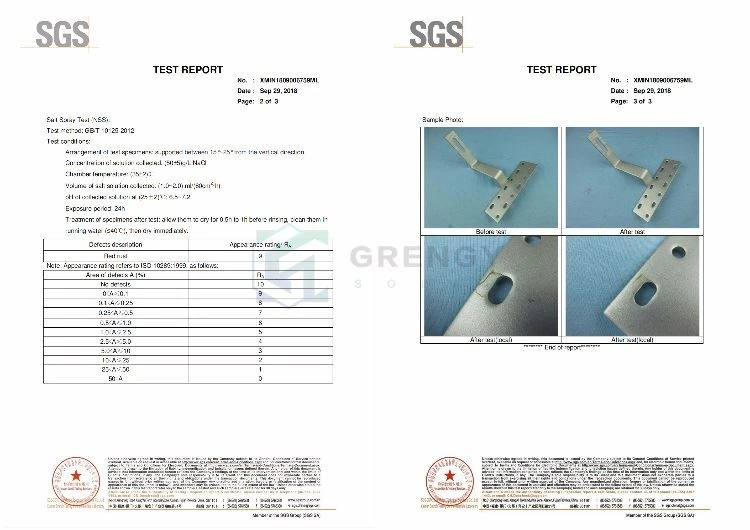 XMIN1809006751 SGS test report of adjustable slate roof solar hook