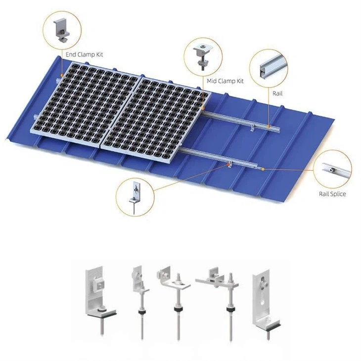 Universal Adjustable L-Foot For Metal Roof Solar Panel Mounting Kits high quality